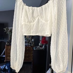 Sheik white crop top Halloween option for a genie etc